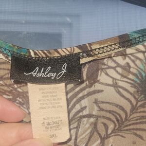 Ashley By 26 International Women's Floral Blouse - Brown and Blue